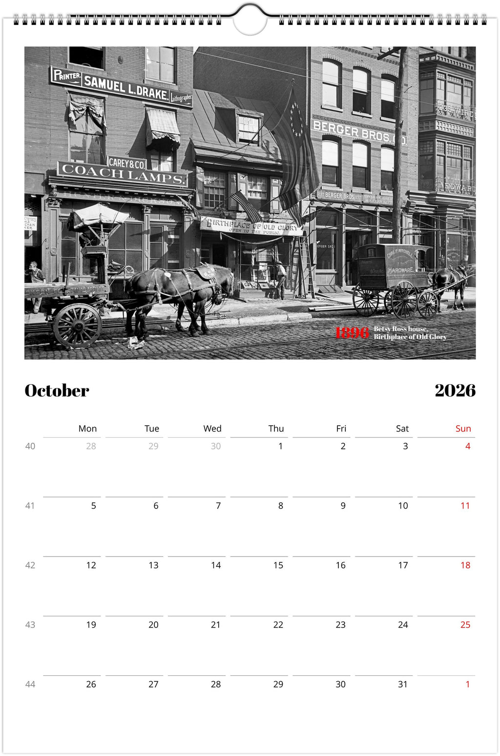 Historic Philadelphia - 2026 Wall Calendar