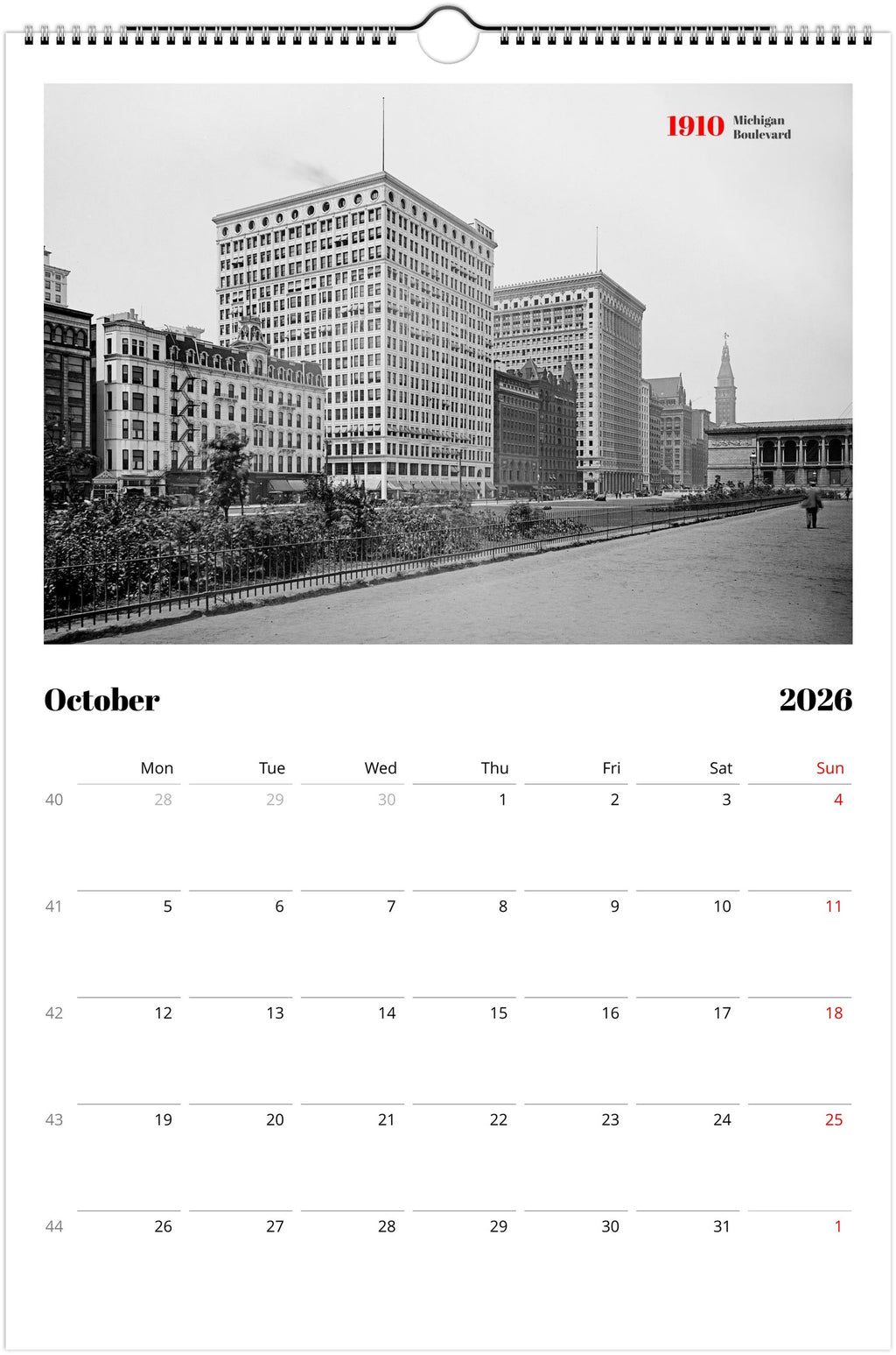 Historic Chicago - 2026 Wall Calendar