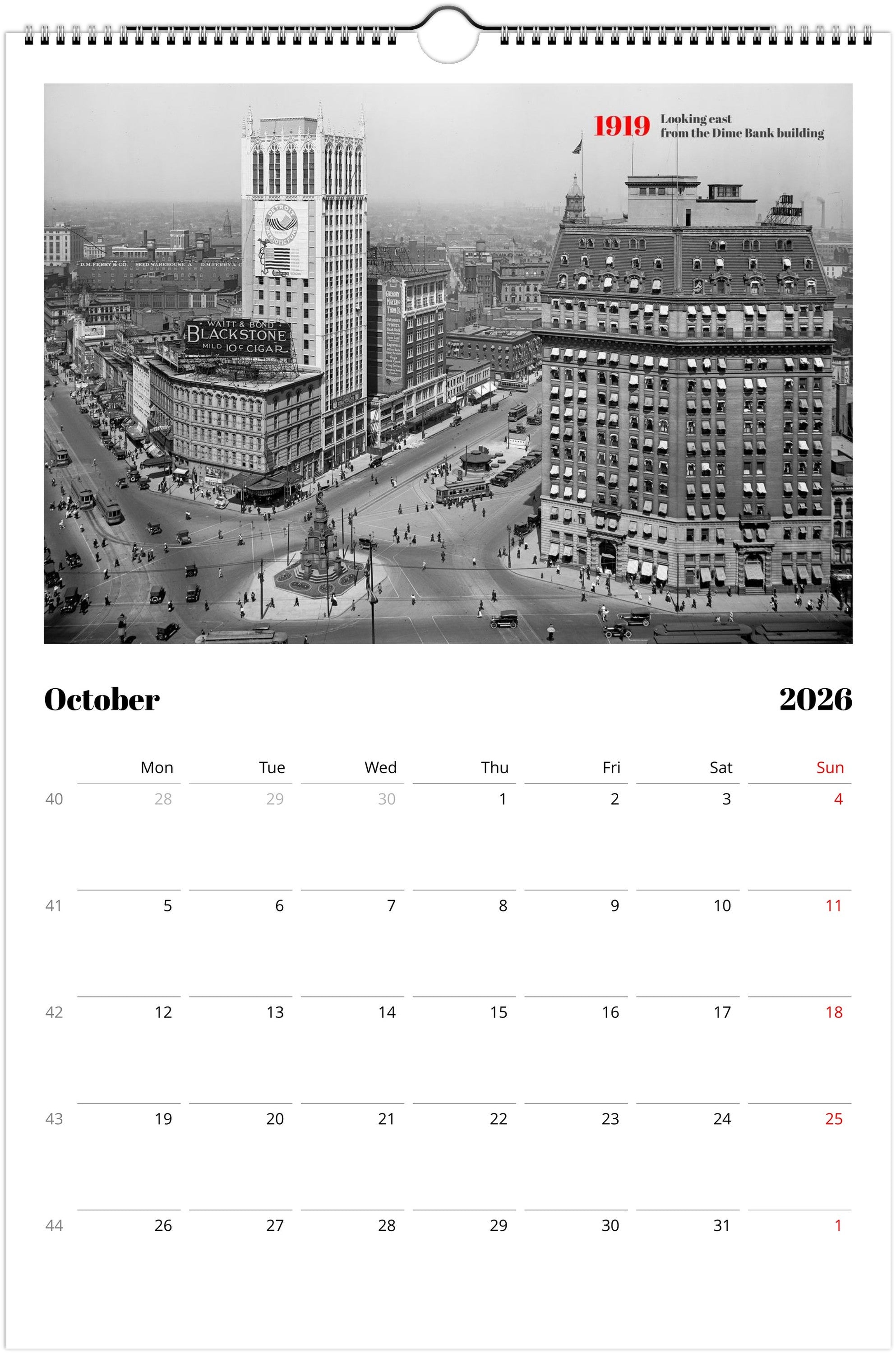 Historic Detroit - 2026 Wall Calendar