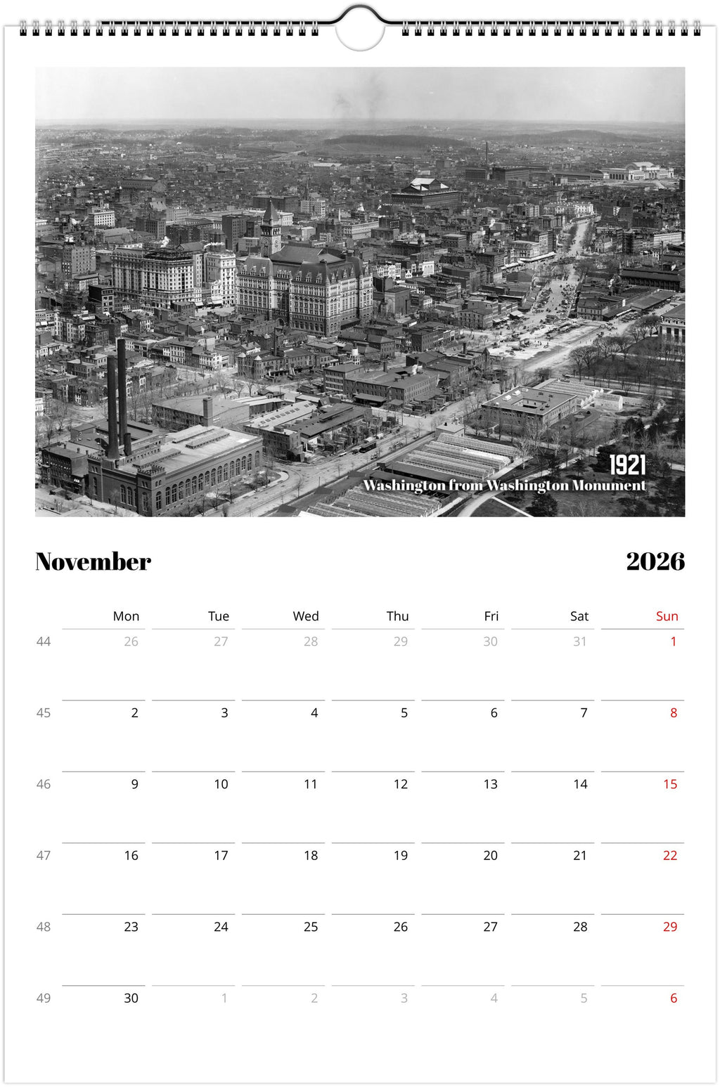 Historic Washington D.C. - 2026 Wall Calendar