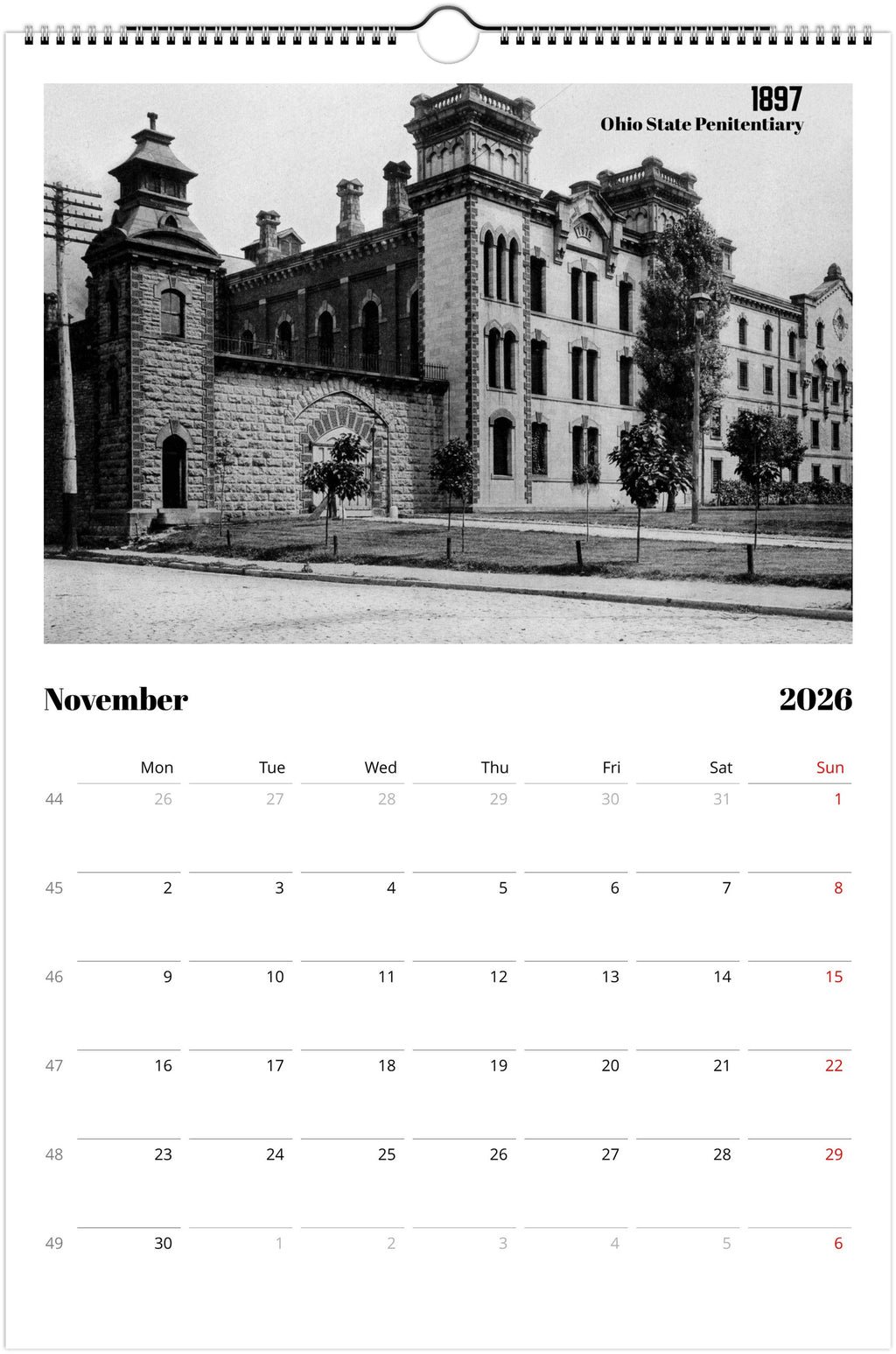 Historic Columbus, Ohio - 2026 Wall Calendar