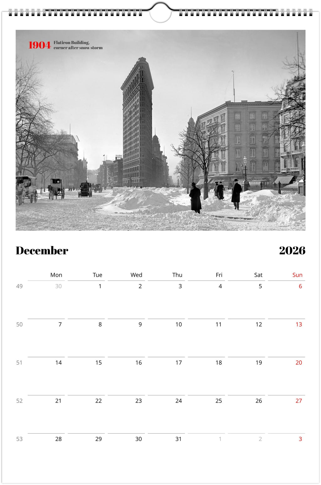 Historic New York - Wall calendar 2026
