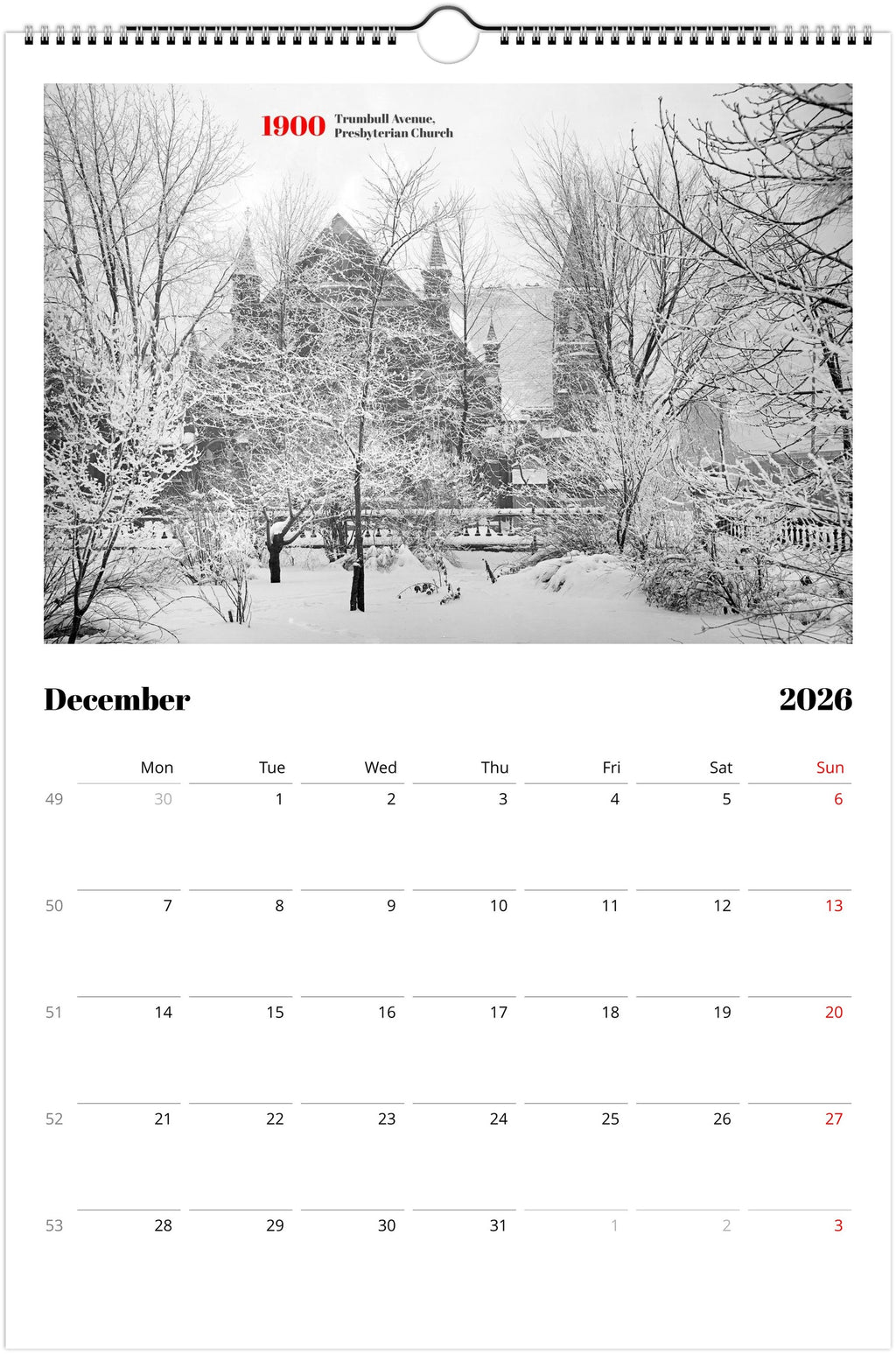 Historic Detroit - 2026 Wall Calendar