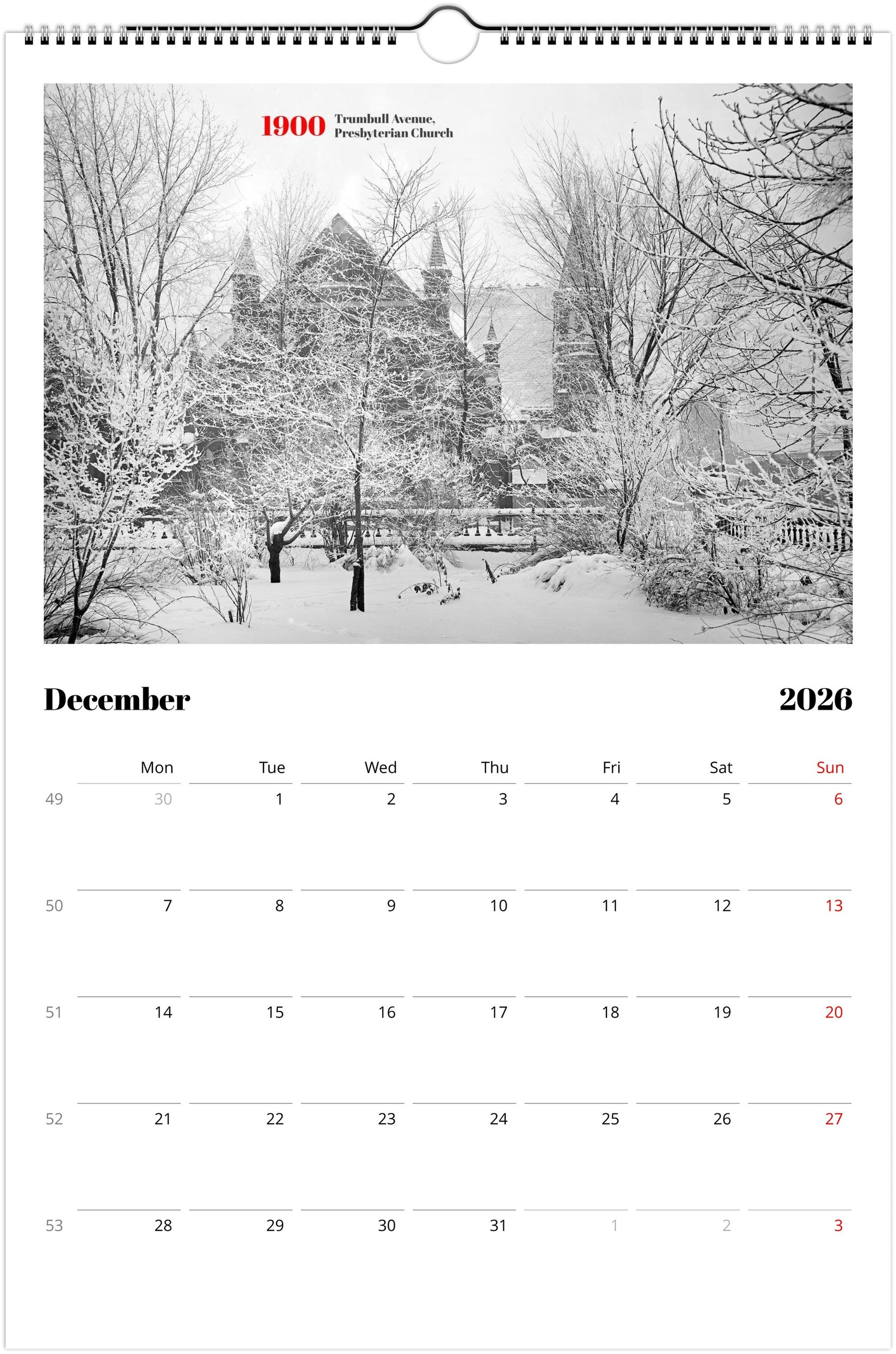Historic Detroit - 2026 Wall Calendar