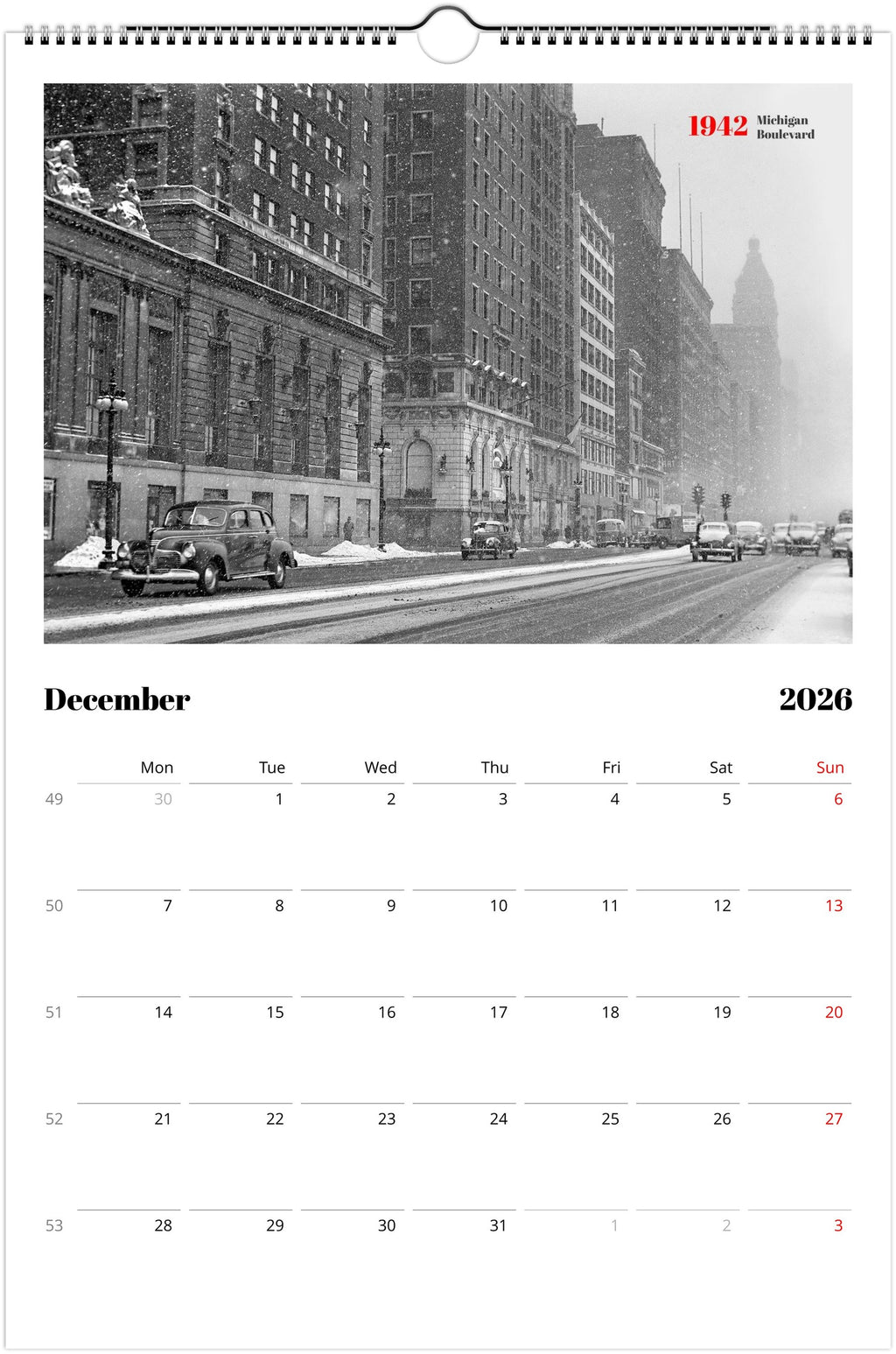 Historic Chicago - 2026 Wall Calendar
