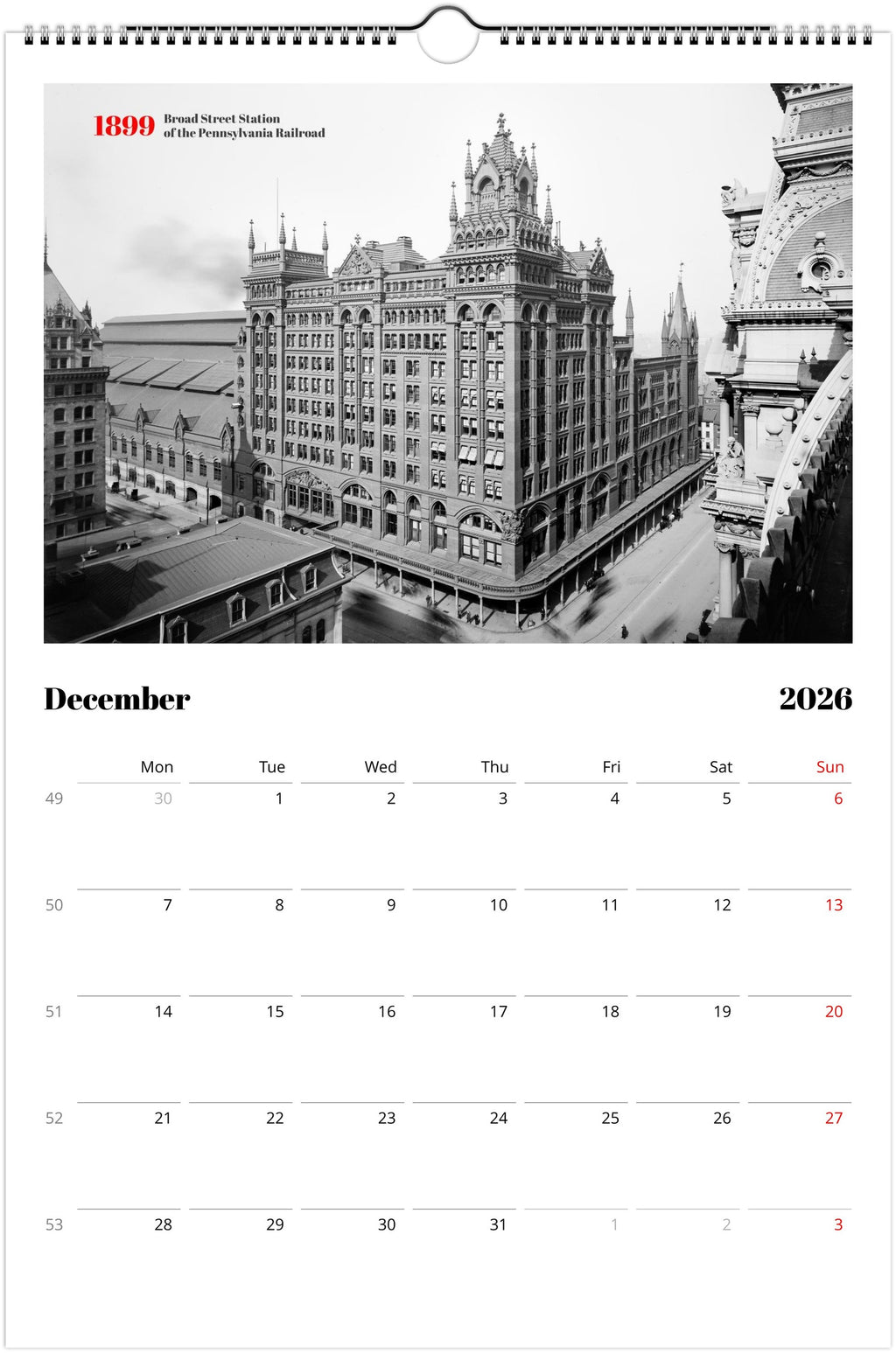 Historic Philadelphia - 2026 Wall Calendar