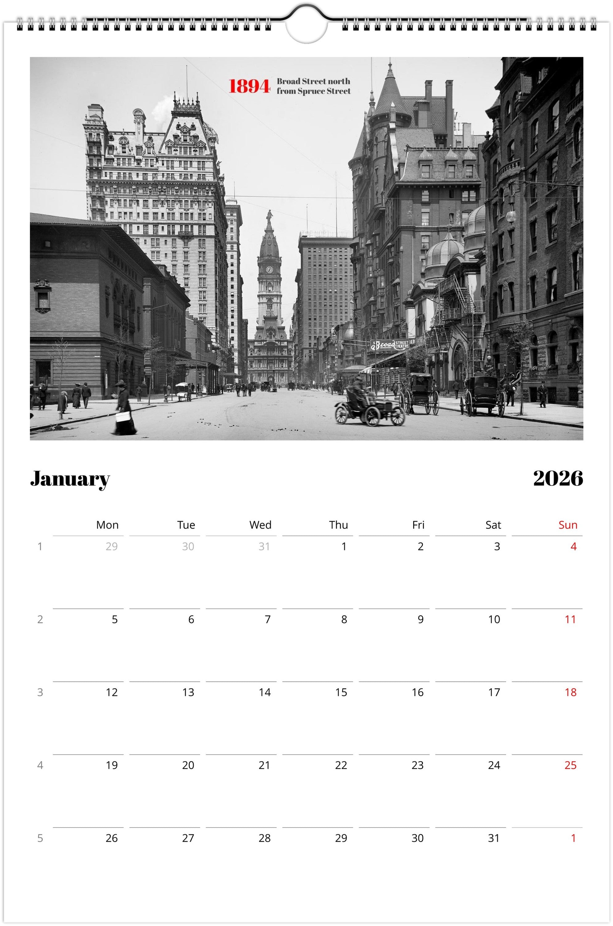 Historic Philadelphia - 2026 Wall Calendar