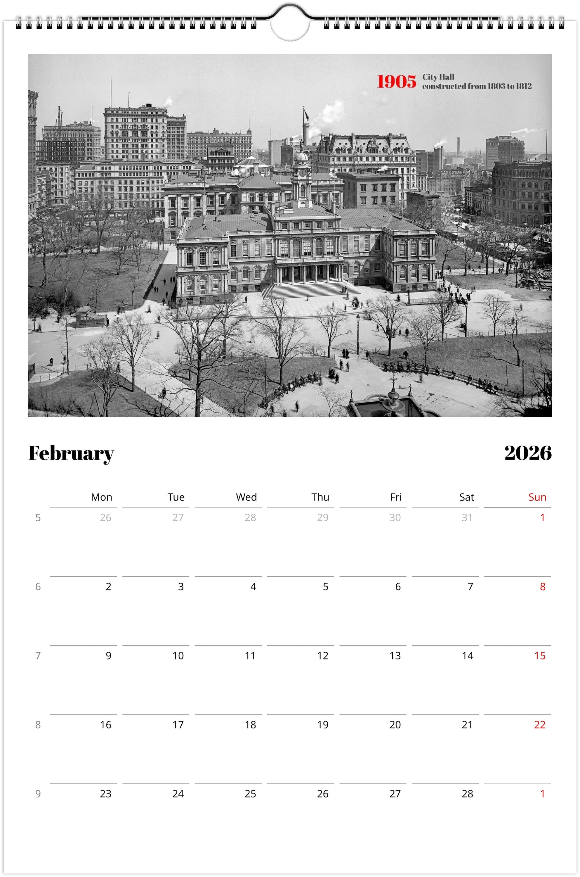 Historic New York - Wall calendar 2026