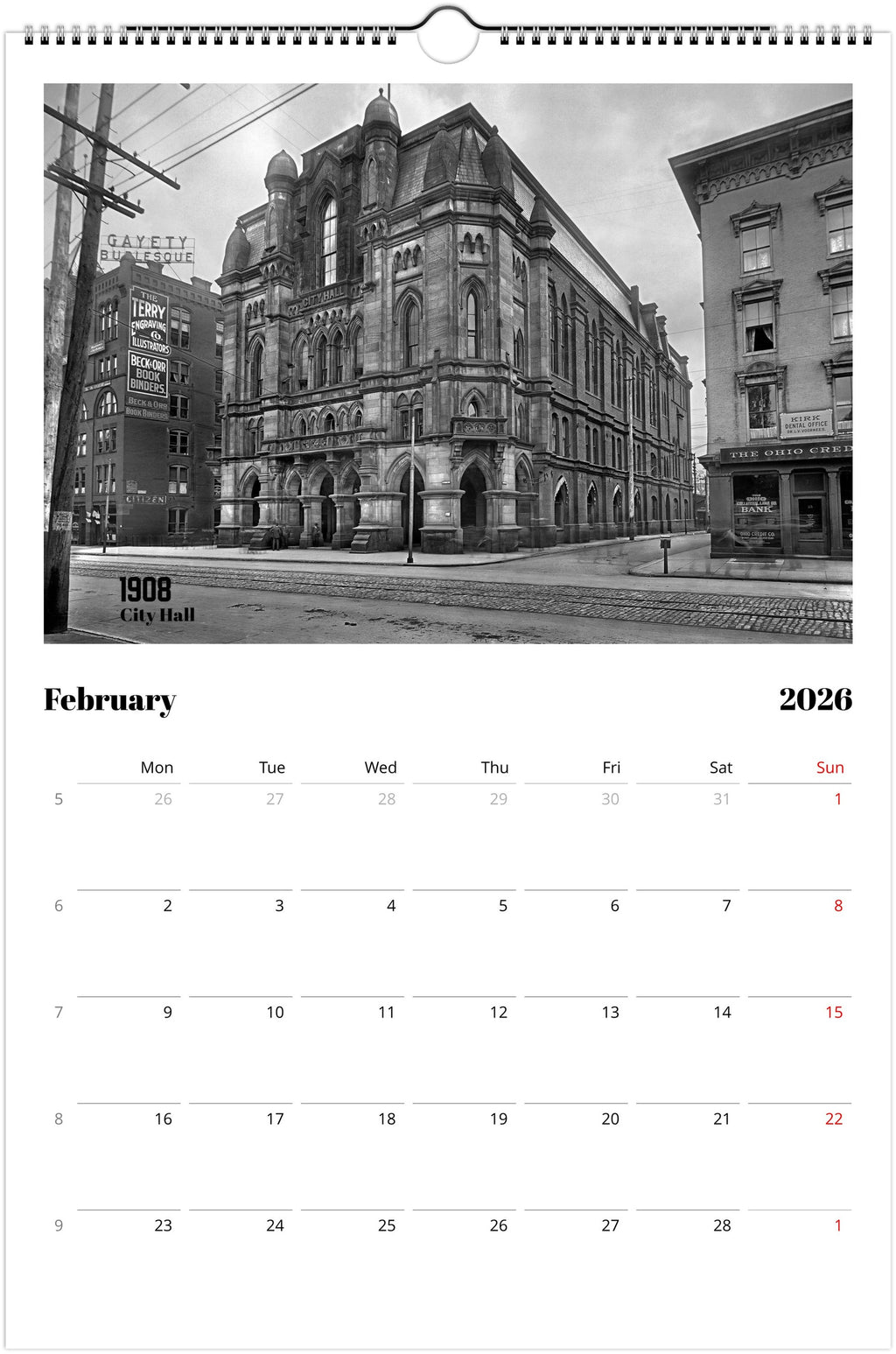 Historic Columbus, Ohio - 2026 Wall Calendar