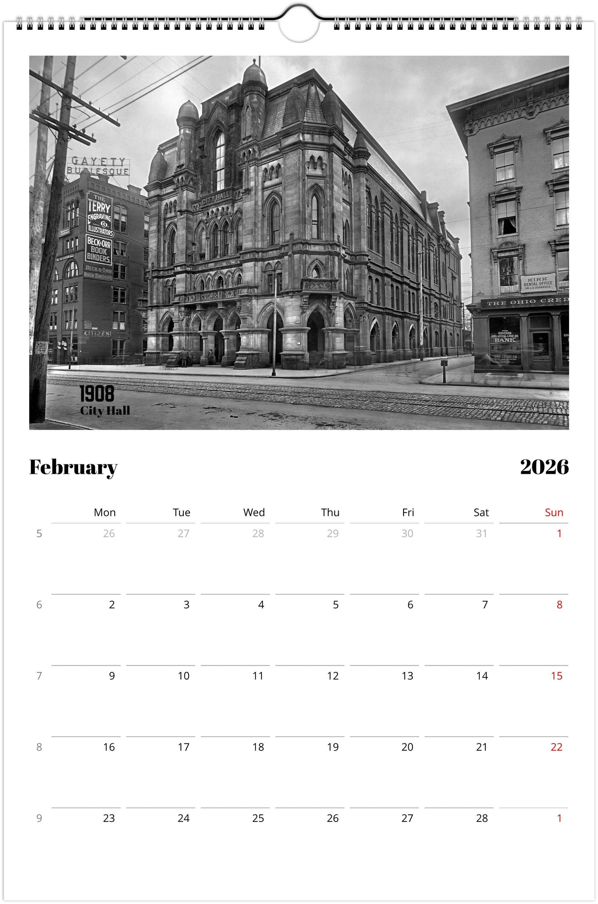 Historic Columbus, Ohio - 2026 Wall Calendar