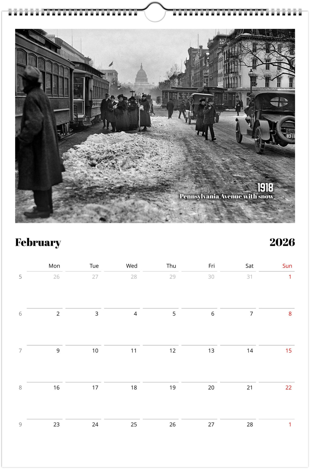 Historic Washington D.C. - 2026 Wall Calendar