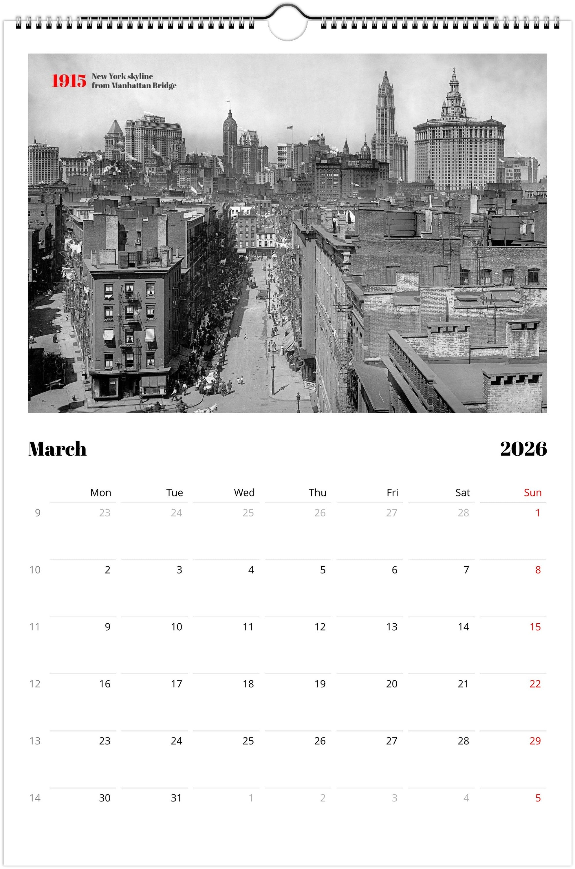 Historic New York - Wall calendar 2026