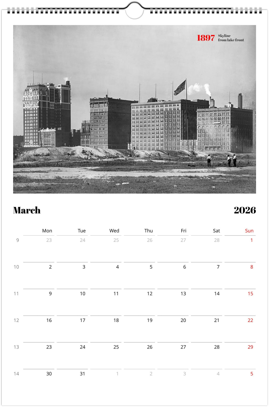 Historic Chicago - 2026 Wall Calendar