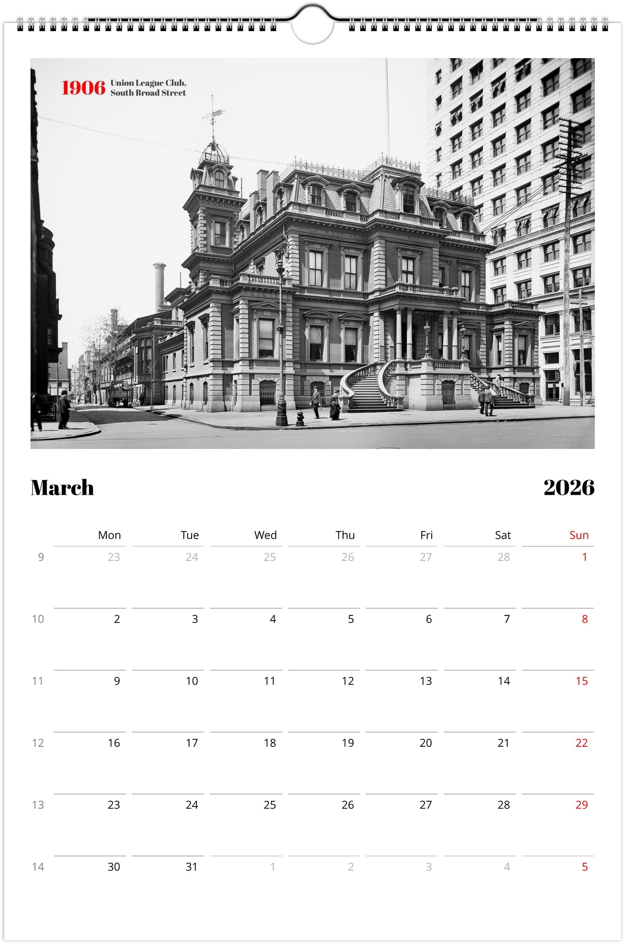 Historic Philadelphia - 2026 Wall Calendar