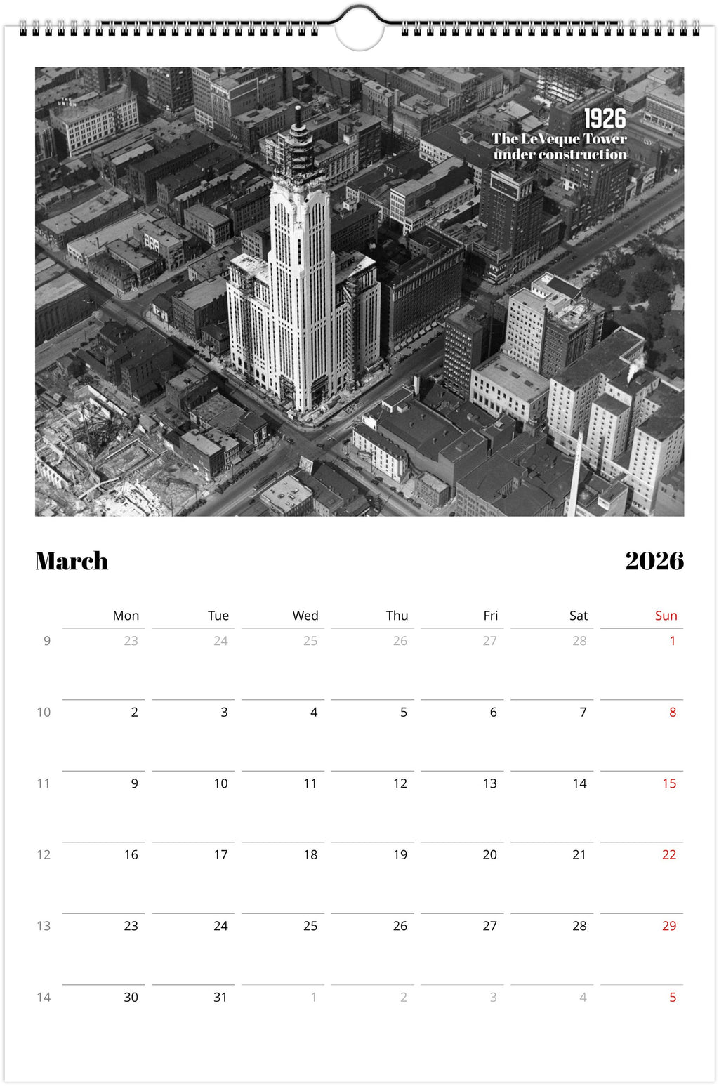 Historic Columbus, Ohio - 2026 Wall Calendar