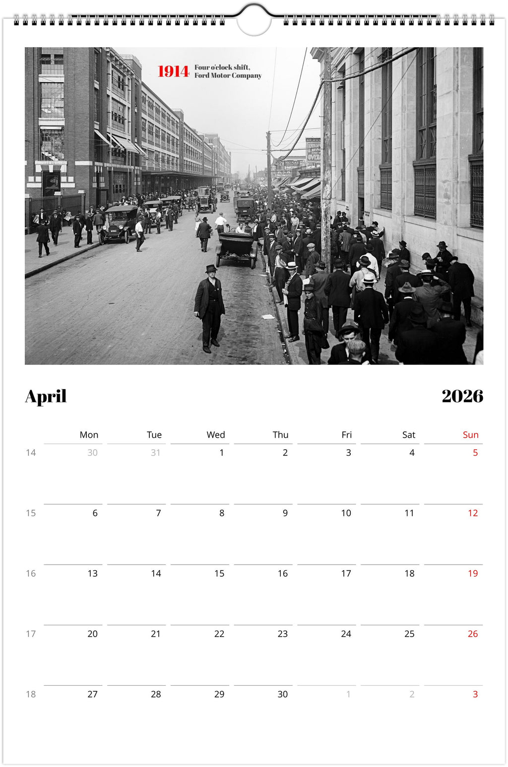 Historic Detroit - 2026 Wall Calendar