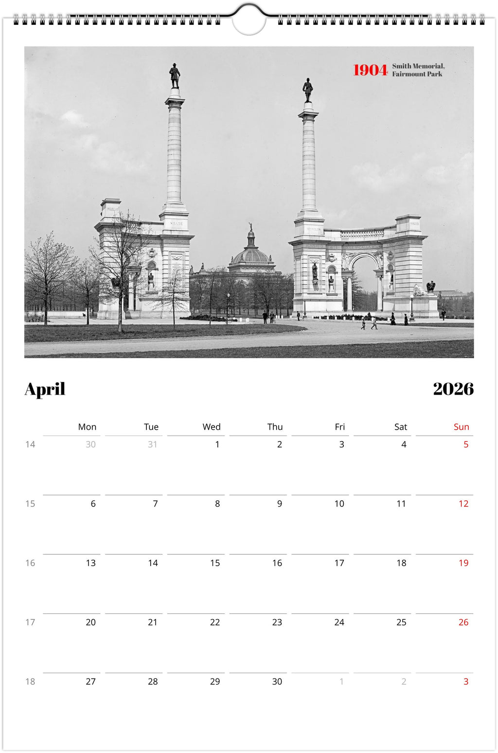 Historic Philadelphia - 2026 Wall Calendar