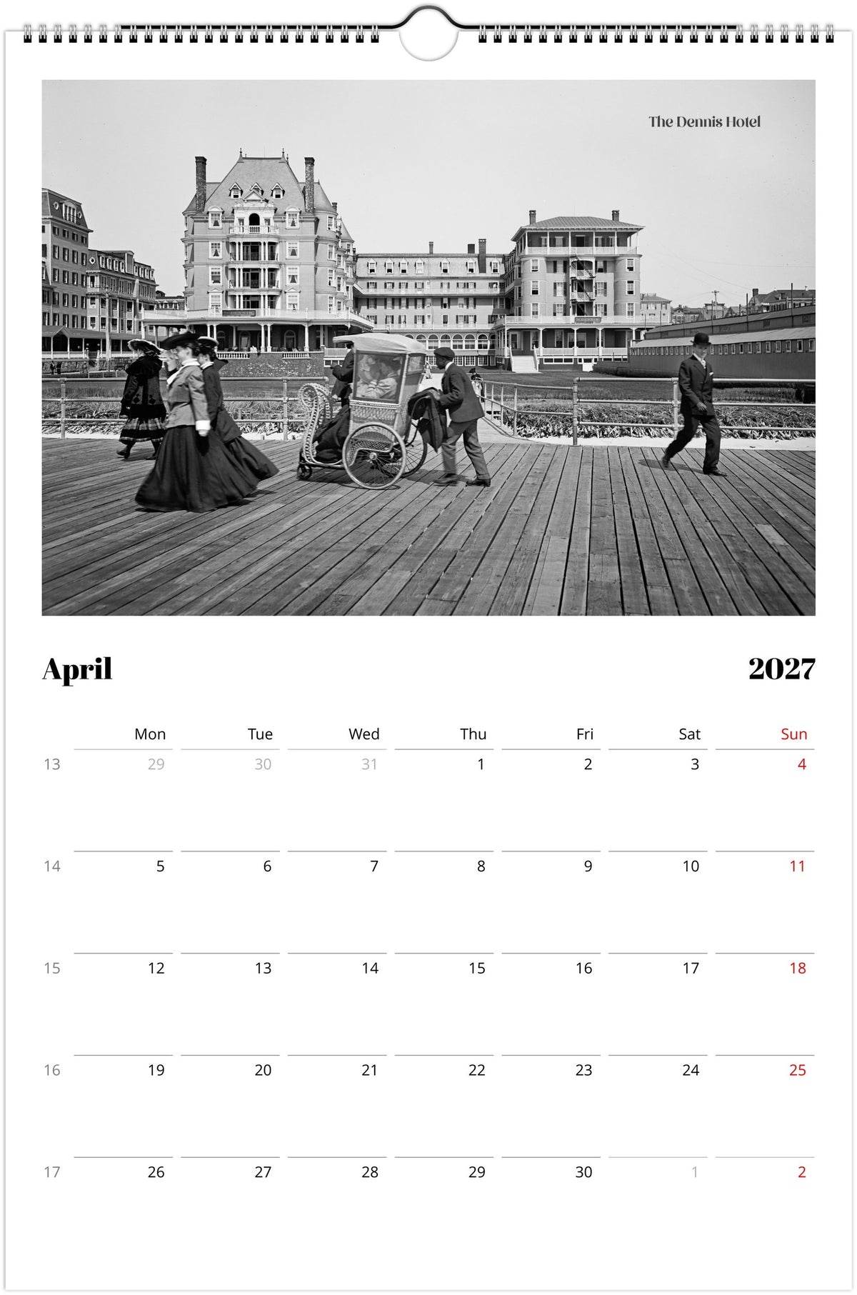 Historic Atlantic City amazing vintage Wall calendar 2027
