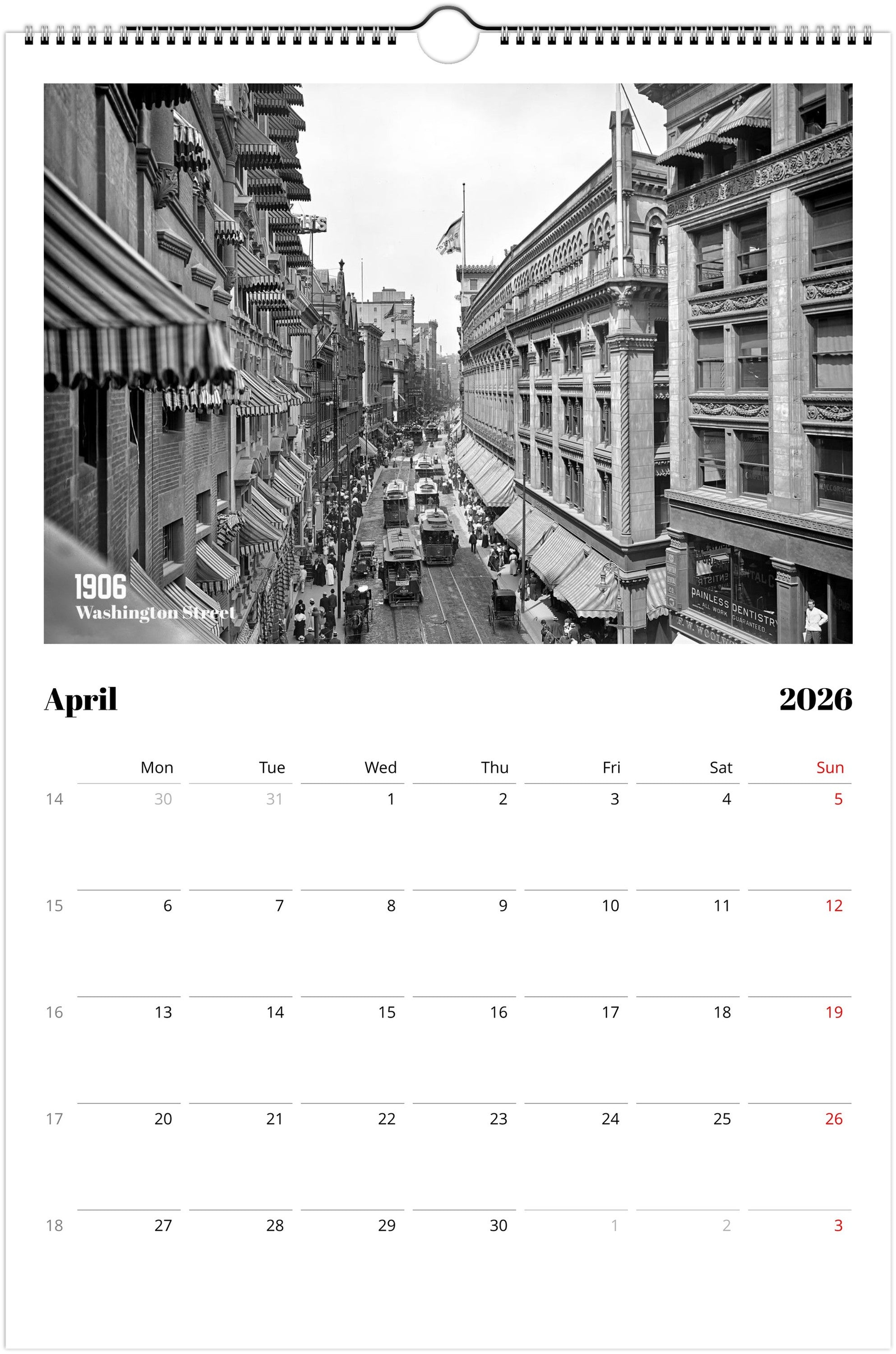 Historic Boston - 2026 Wall Calendar
