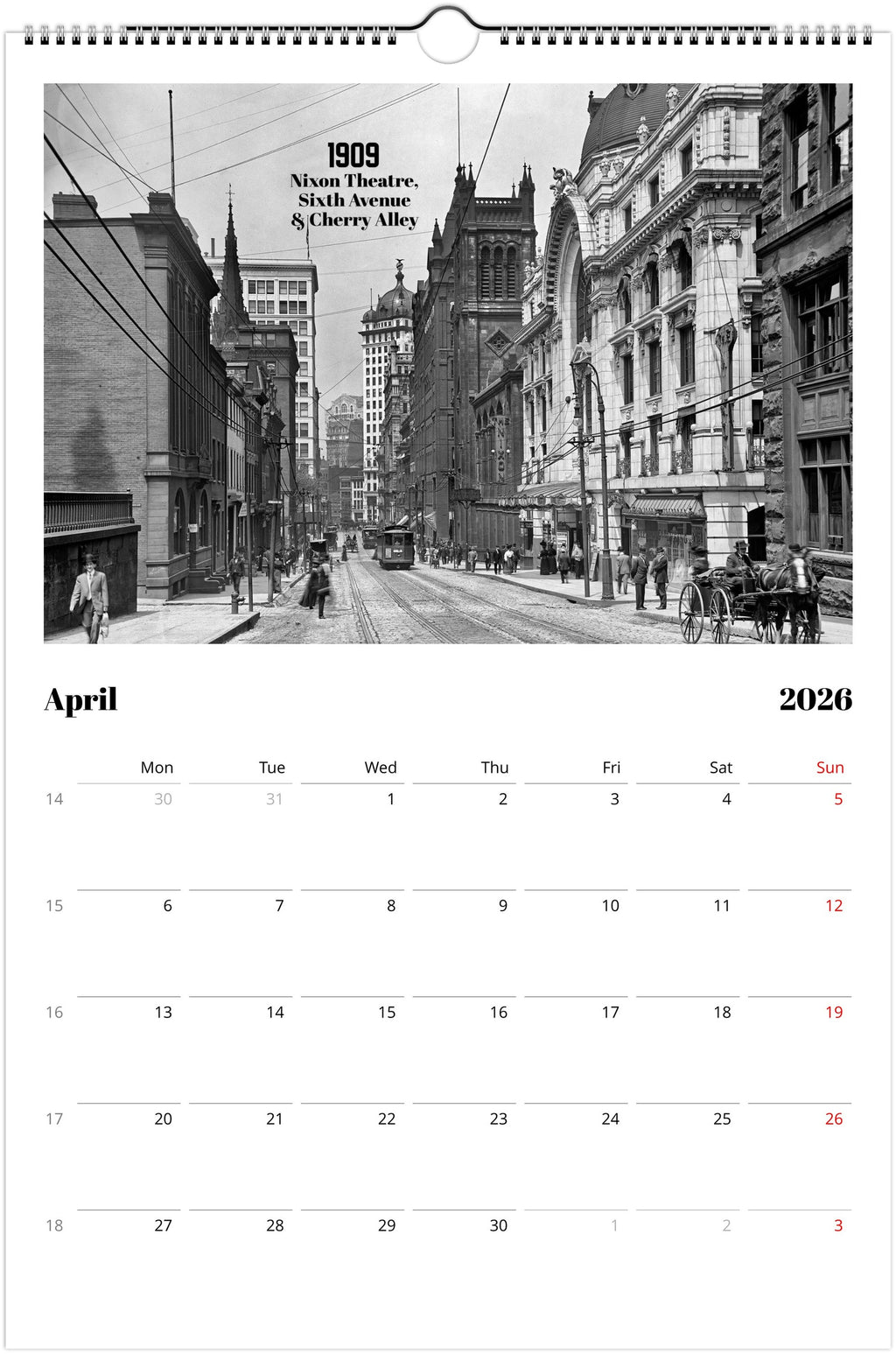 Historic Pittsburgh - 2026 Wall Calendar