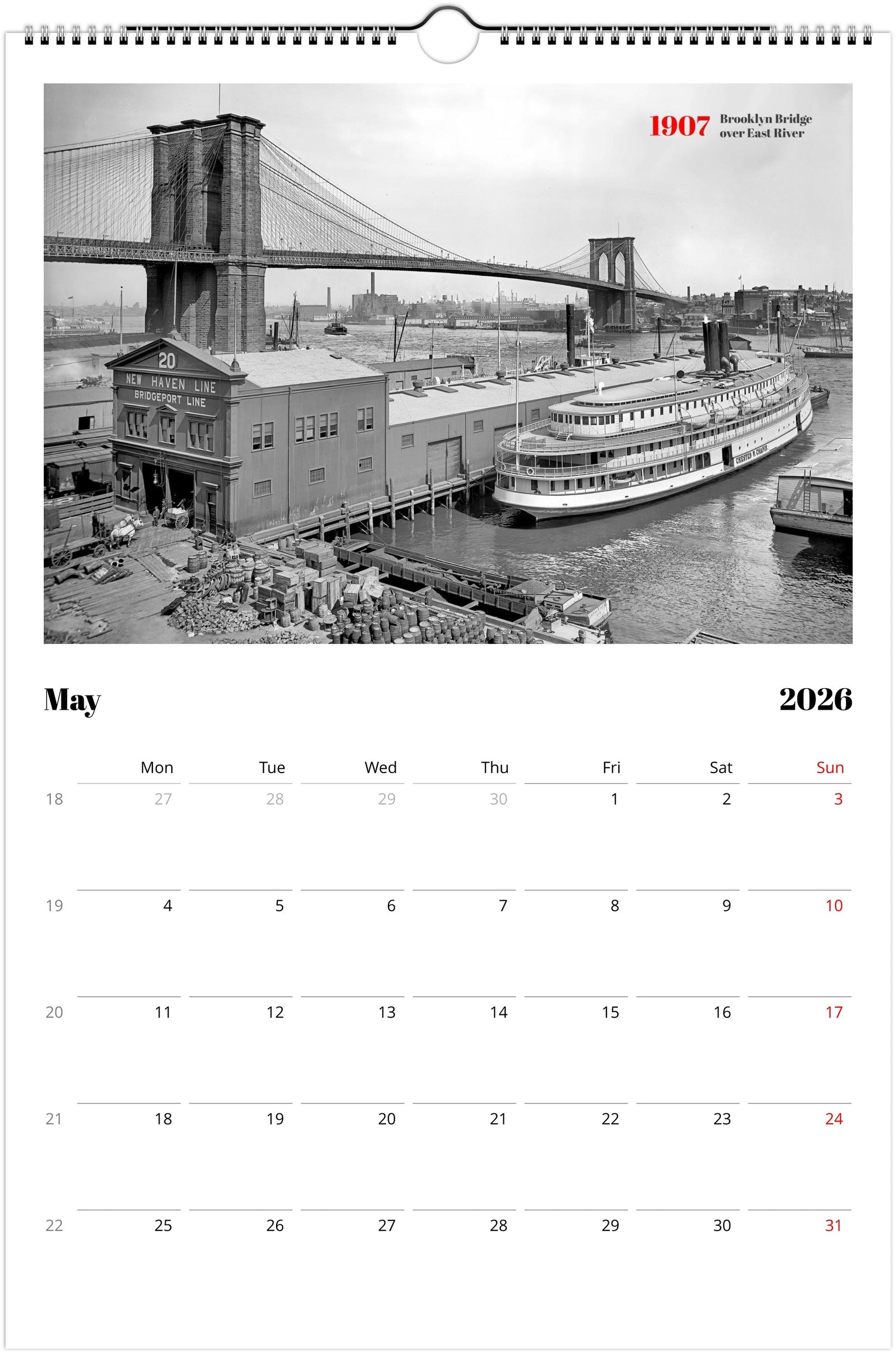 Historic New York - Wall calendar 2026