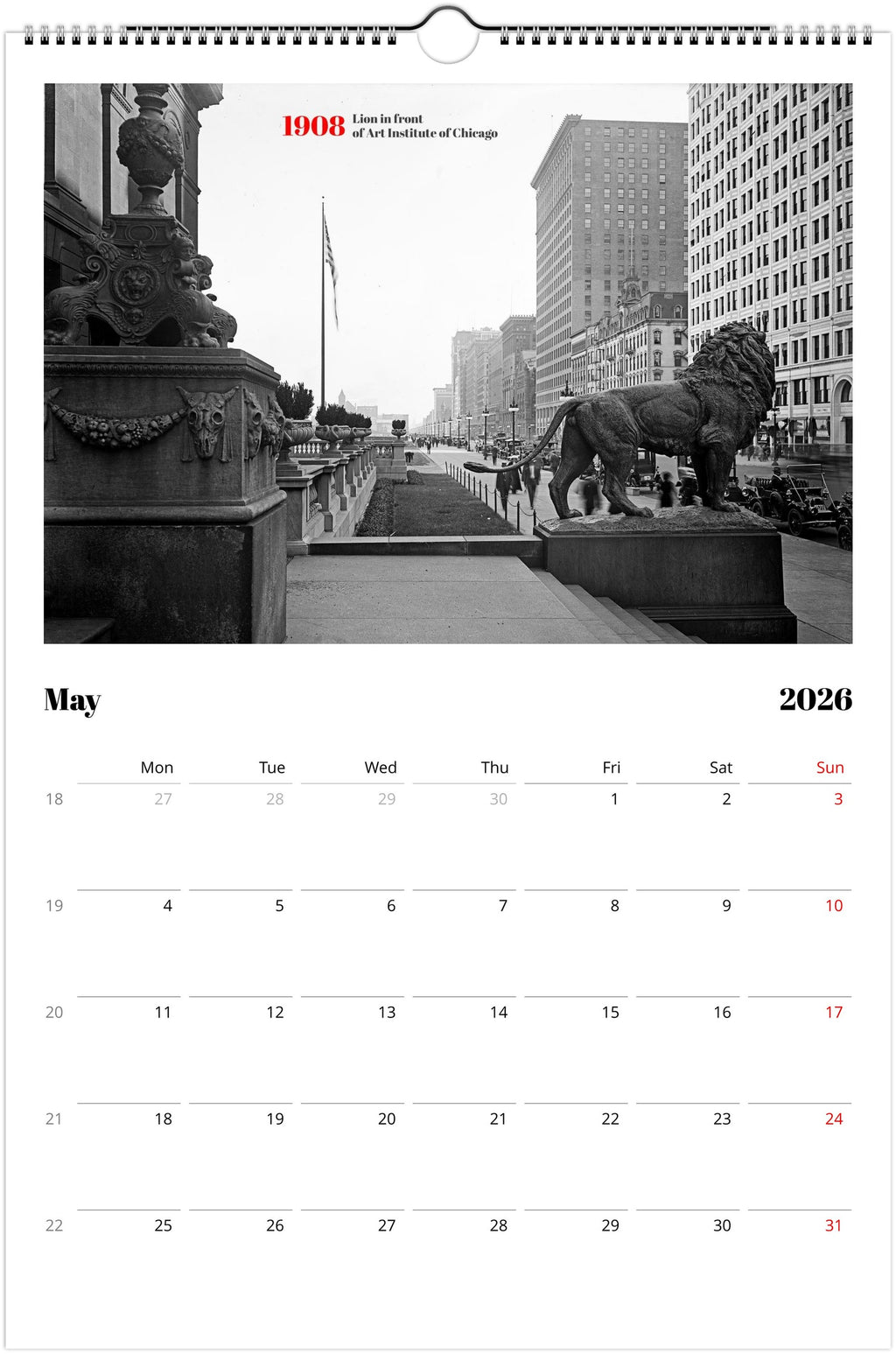 Historic Chicago - 2026 Wall Calendar