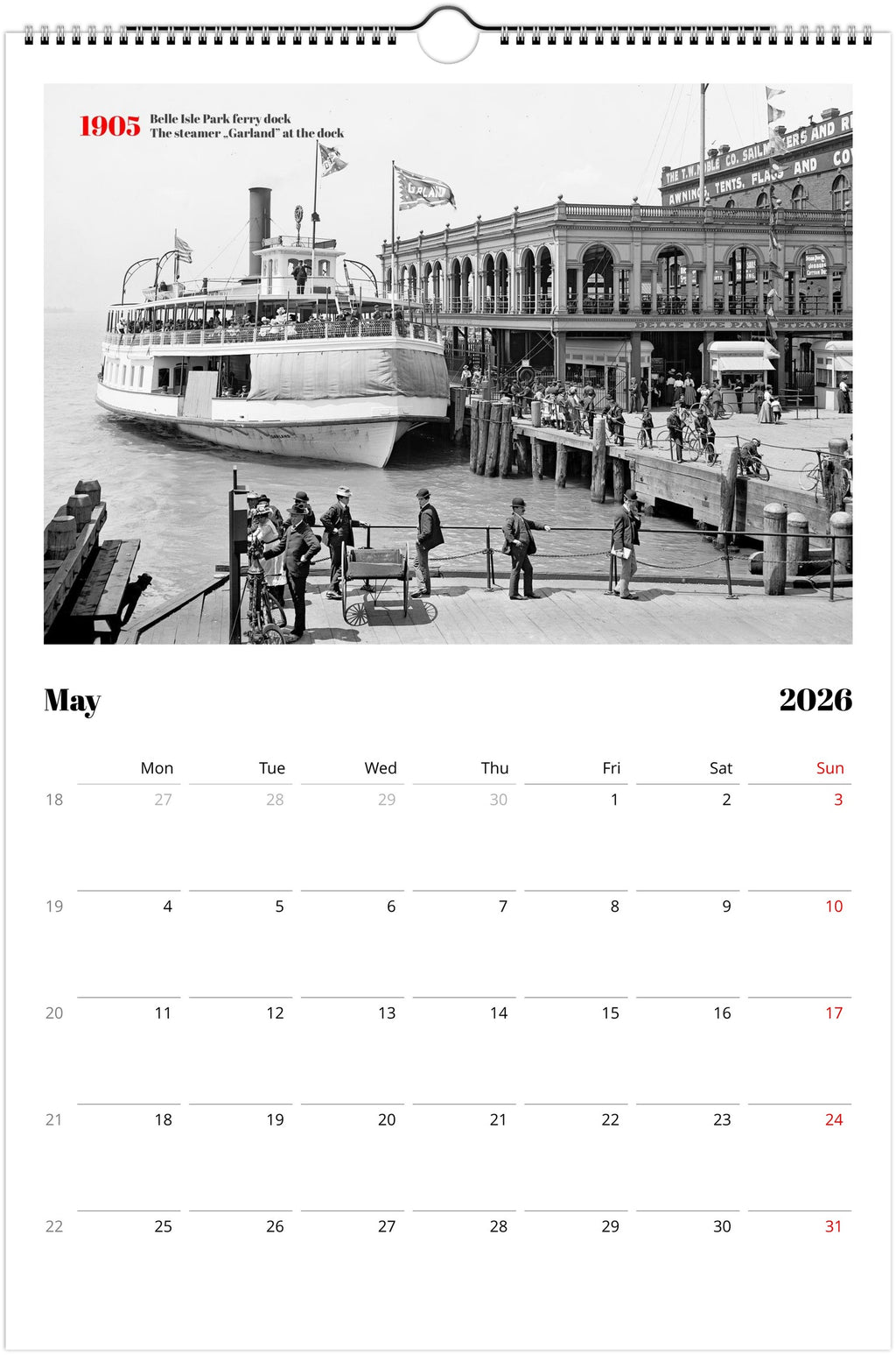 Historic Detroit - 2026 Wall Calendar