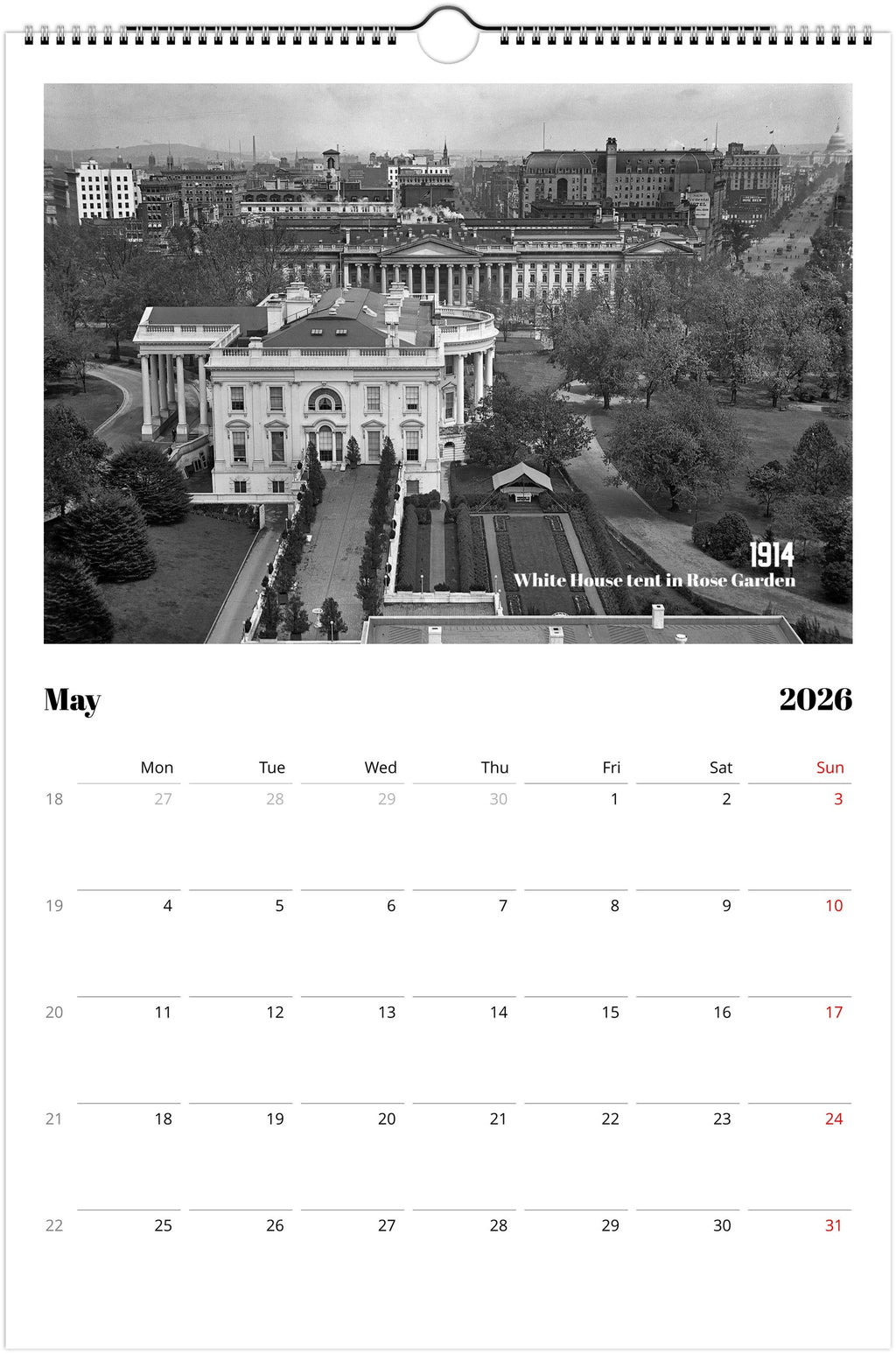 Historic Washington D.C. - 2026 Wall Calendar