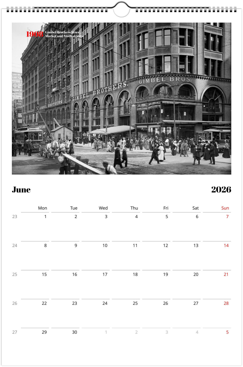 Historic Philadelphia - 2026 Wall Calendar