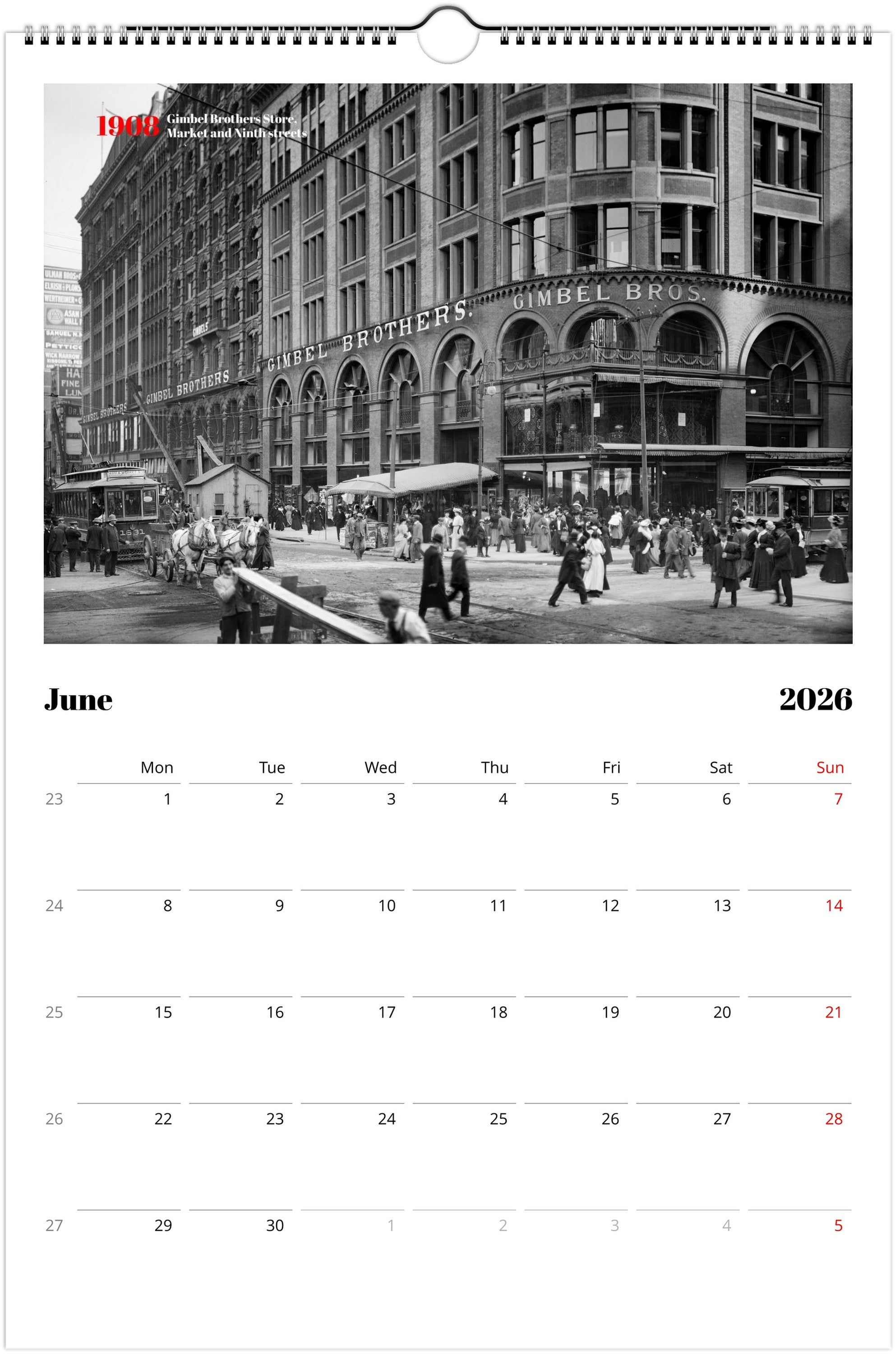 Historic Philadelphia - 2026 Wall Calendar