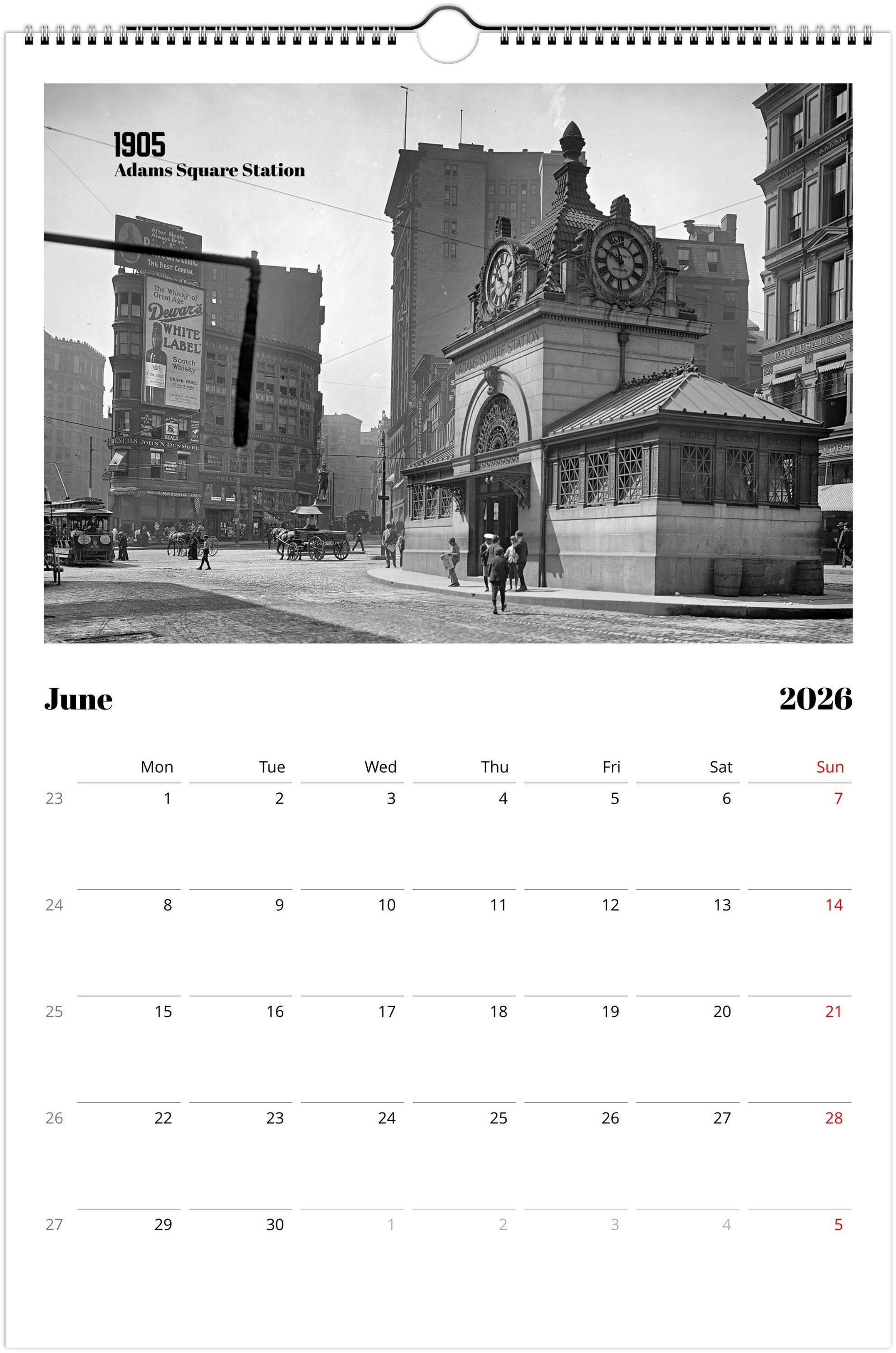 Historic Boston - 2026 Wall Calendar