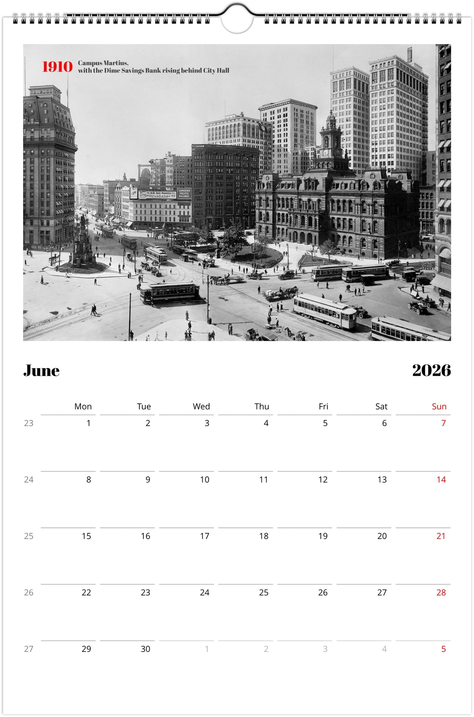Historic Detroit - 2026 Wall Calendar