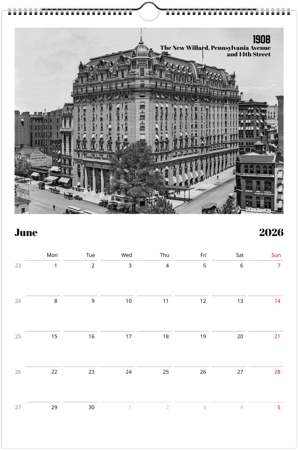 Historic Washington D.C. - 2026 Wall Calendar