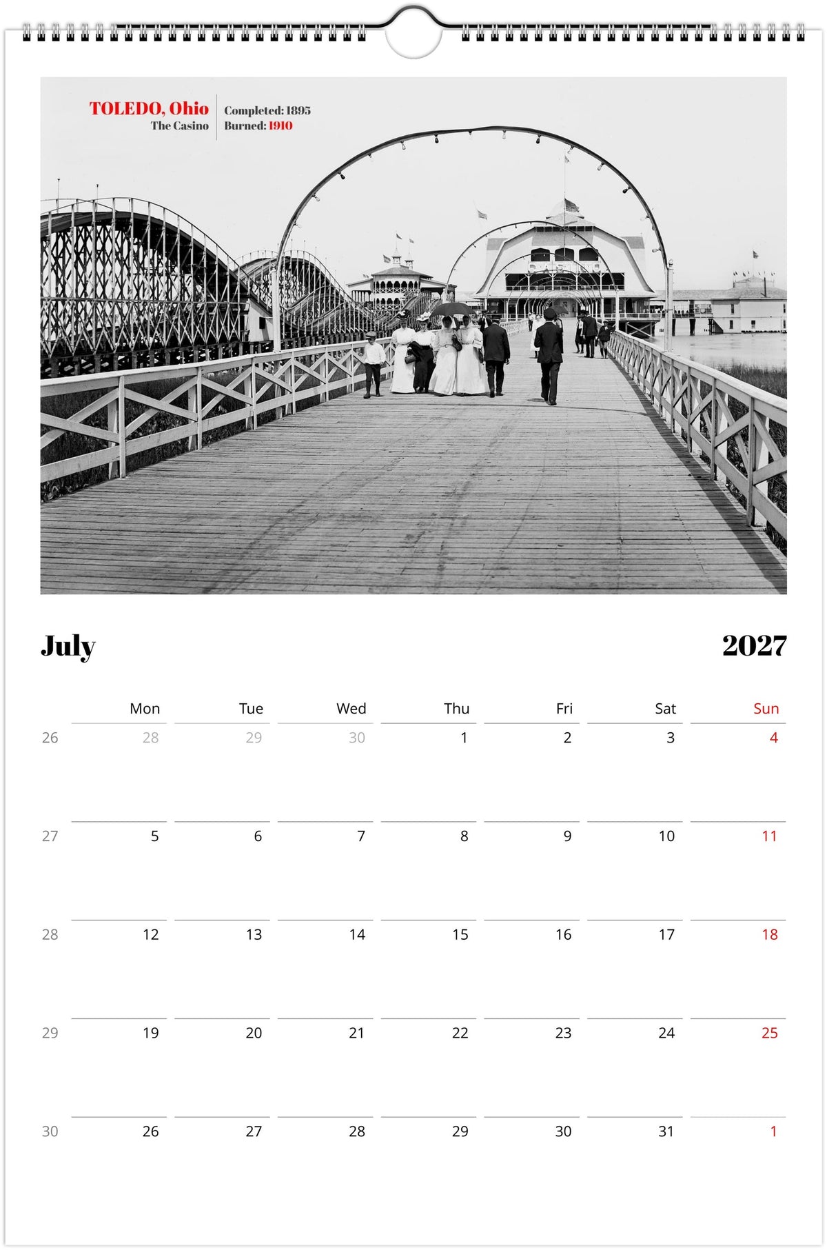 America’s Lost Landmarks - Wall calendar 2027 for architects and historians