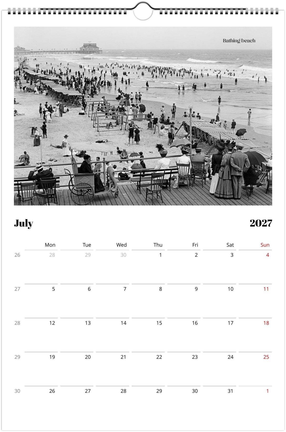 Historic Atlantic City amazing vintage Wall calendar 2027