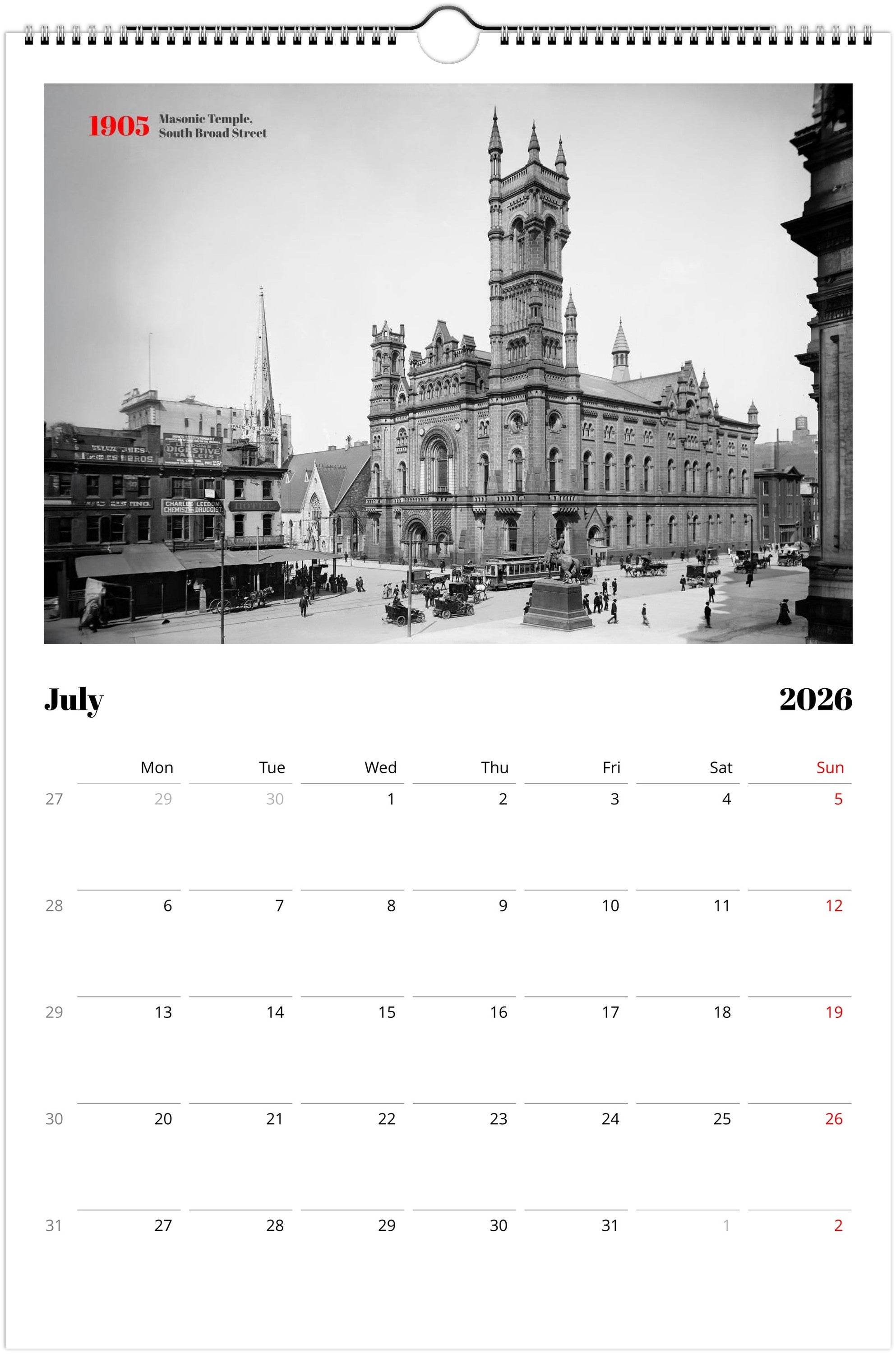 Historic Philadelphia - 2026 Wall Calendar