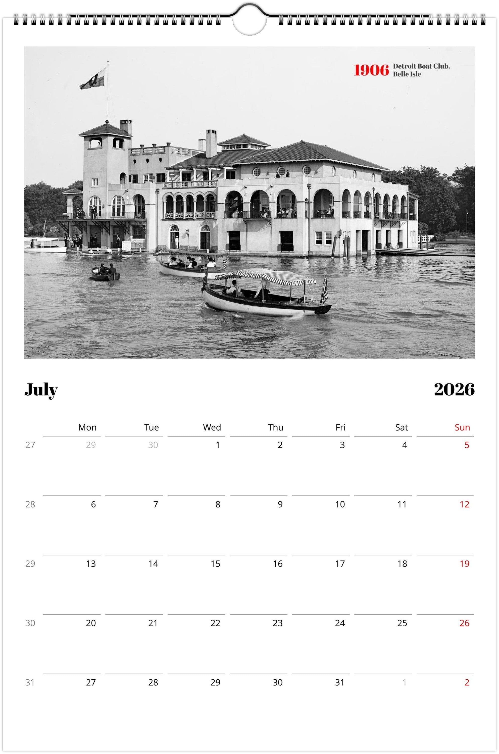 Historic Detroit - 2026 Wall Calendar