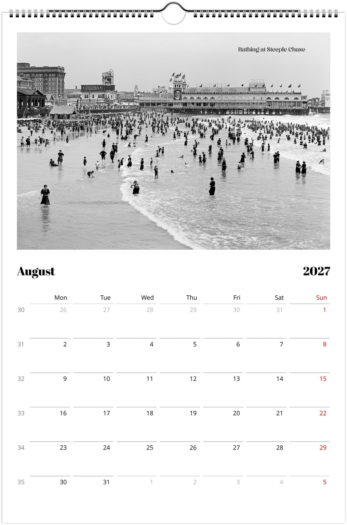 Historic Atlantic City amazing vintage Wall calendar 2027