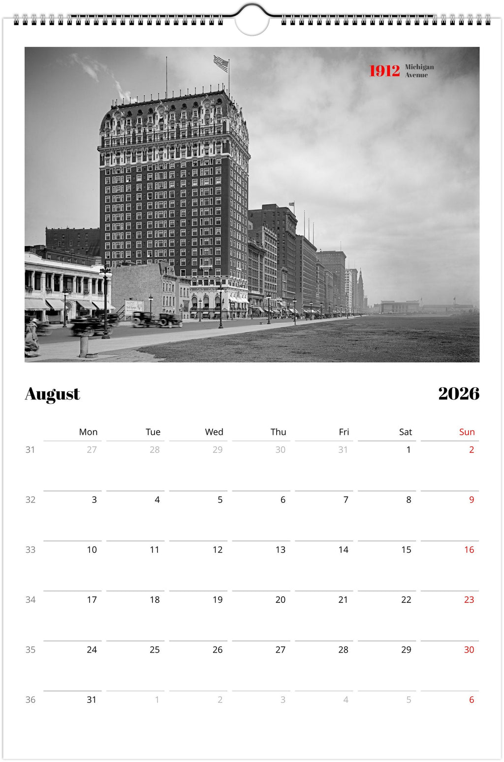 Historic Chicago - 2026 Wall Calendar