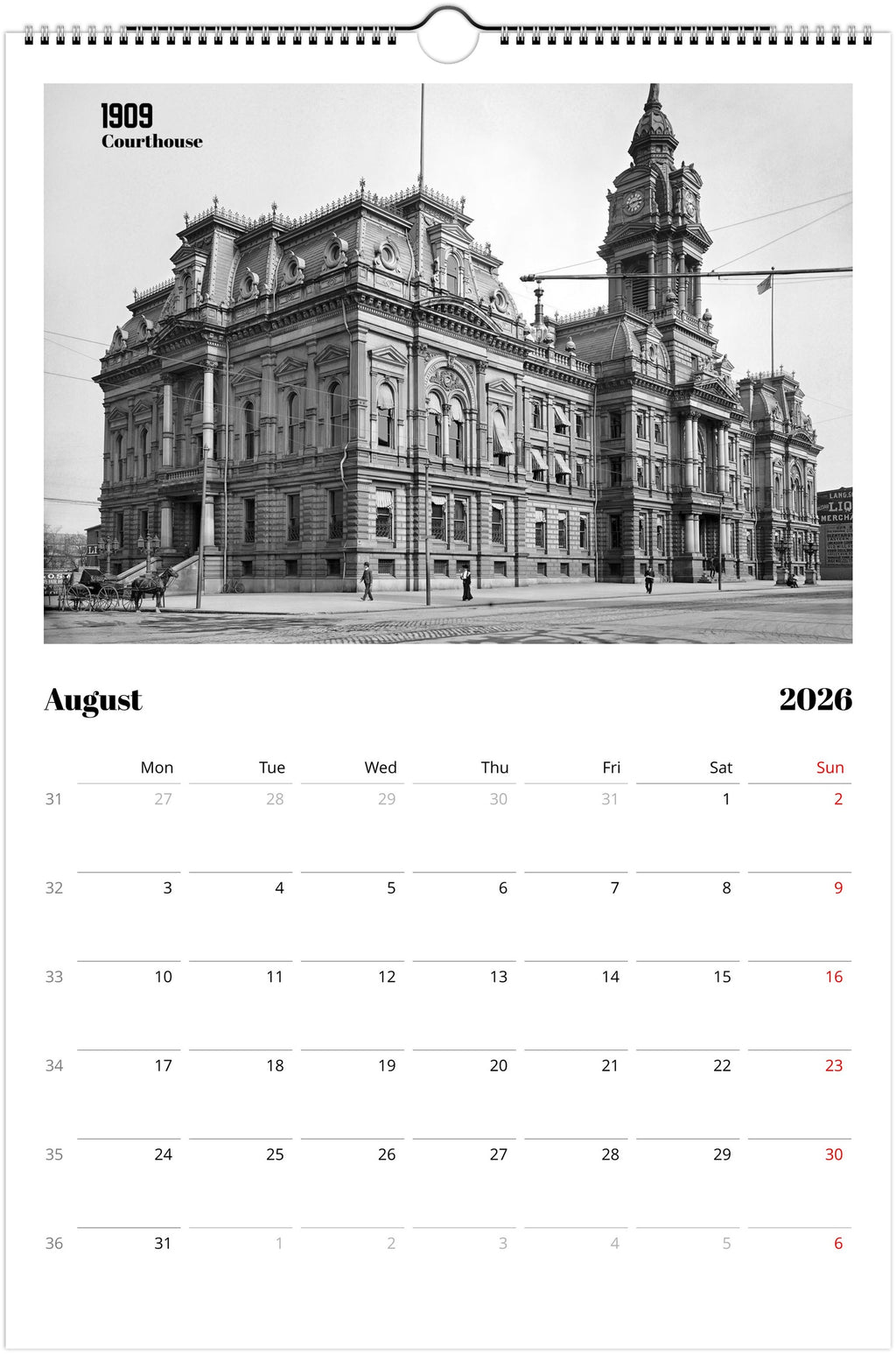 Historic Columbus, Ohio - 2026 Wall Calendar