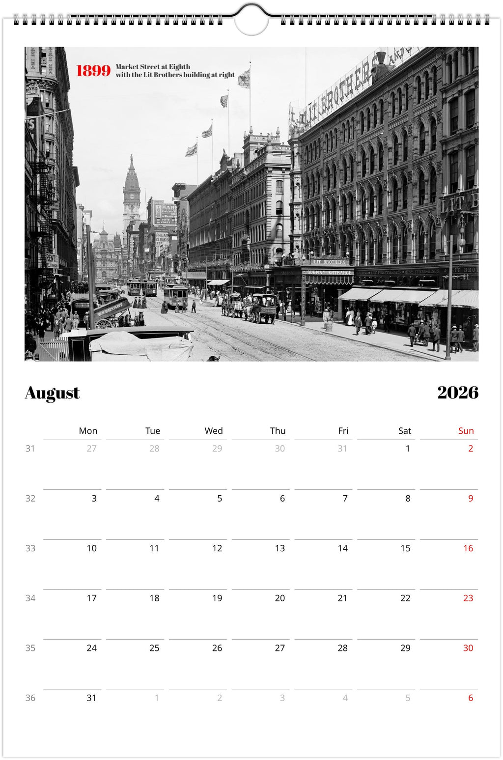 Historic Philadelphia - 2026 Wall Calendar