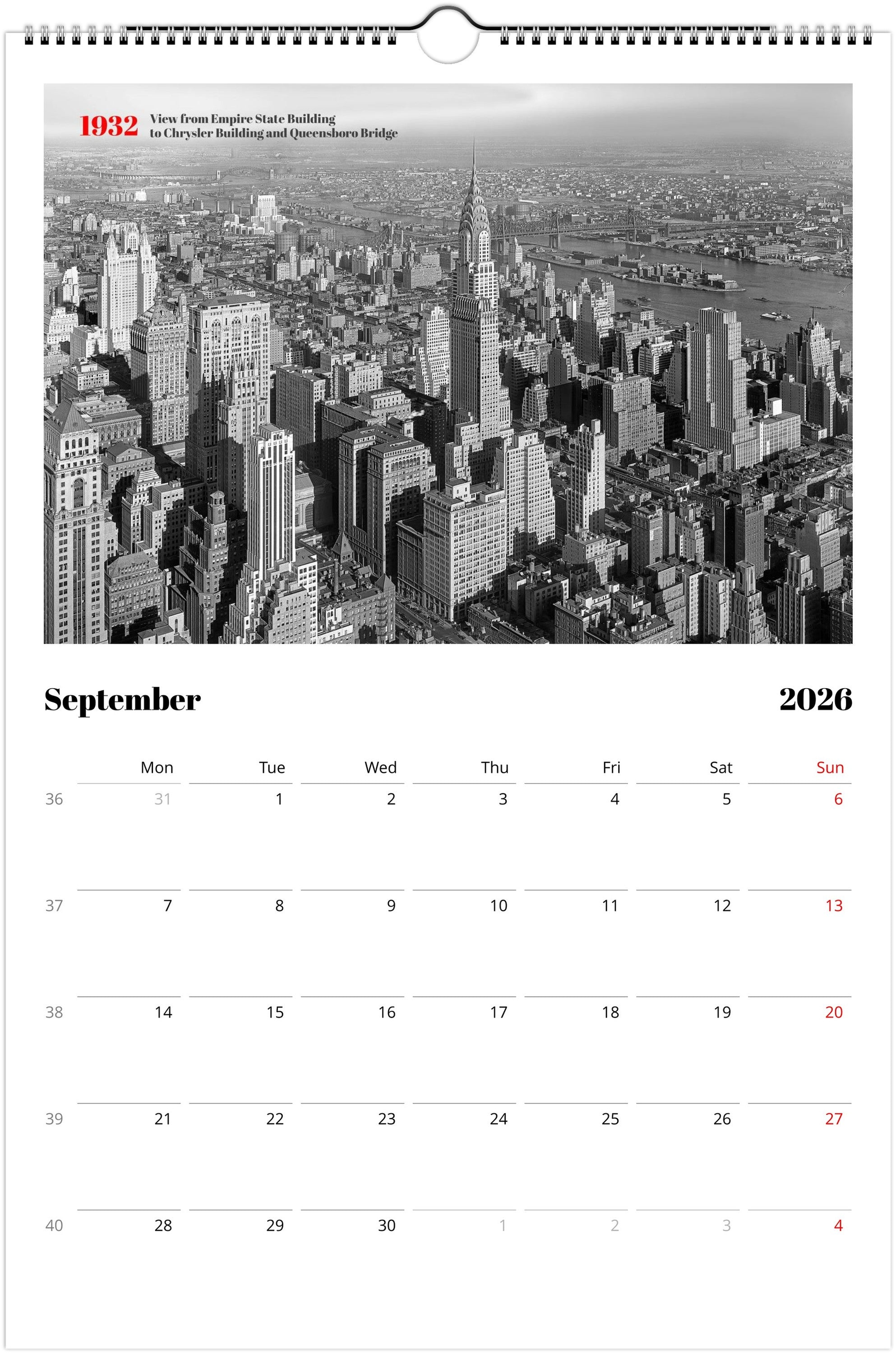 Historic New York - Wall calendar 2026