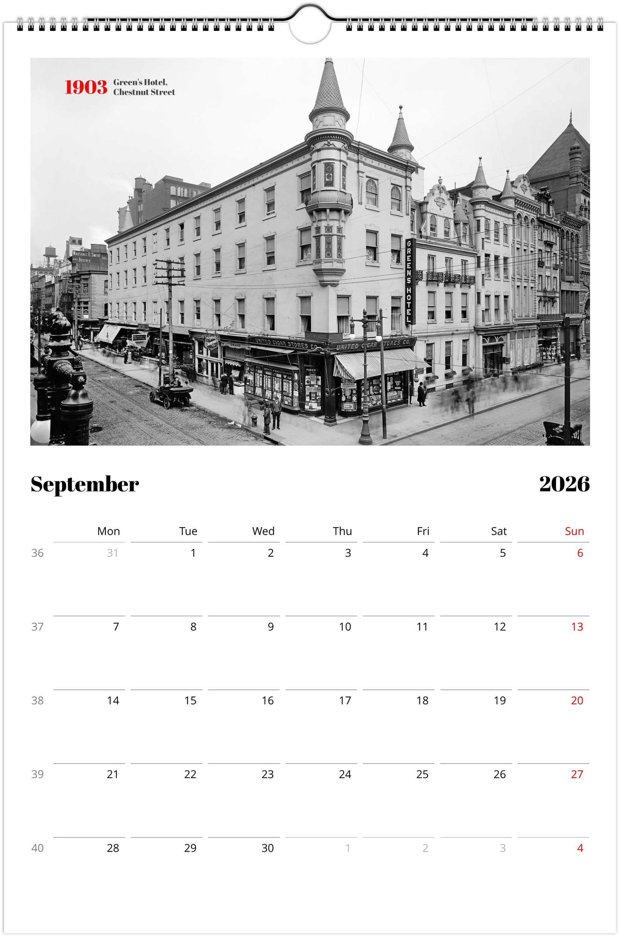 Historic Philadelphia - 2026 Wall Calendar